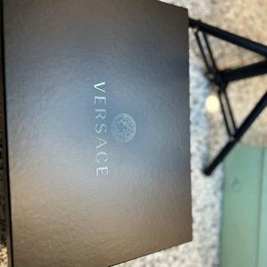 VERSACE MEDUSA SAFETY PIN ZIPPER STILETTO SANDALS WHITE GOLD